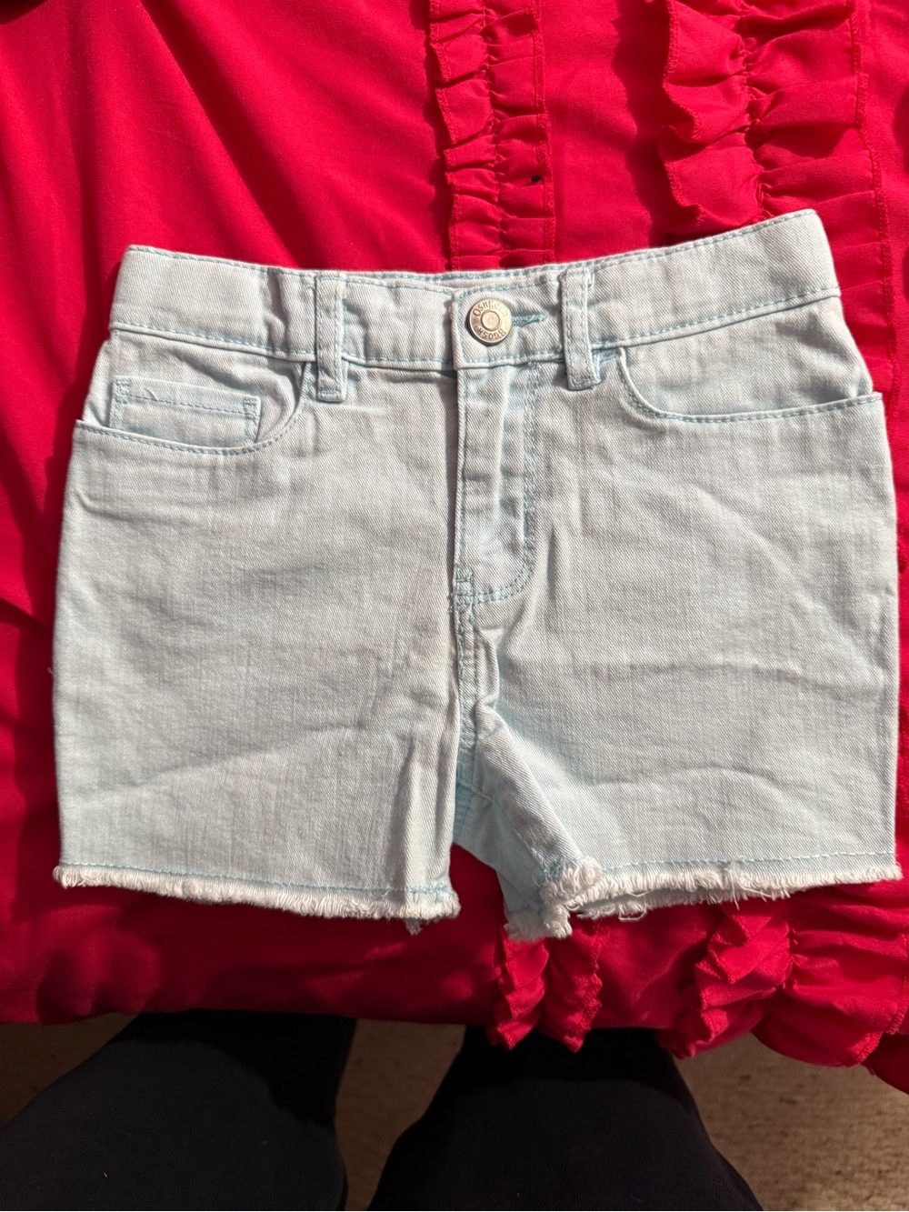 OshKosh B'gosh Pale Blue Denim Frayed-Hem Girls' Shorts